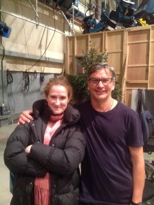 Louise Alston and Laurence Wilson on the Neighbours set 